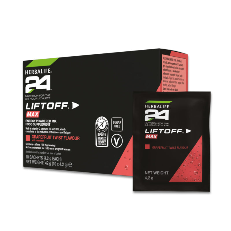 Herbalife LiftOff Max Grapefruit Twist energy sachets 10-pack