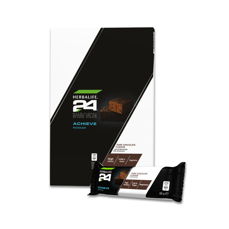 Herbalife H24 Achieve Bar Dark Chocolate sports protein bar box of 6